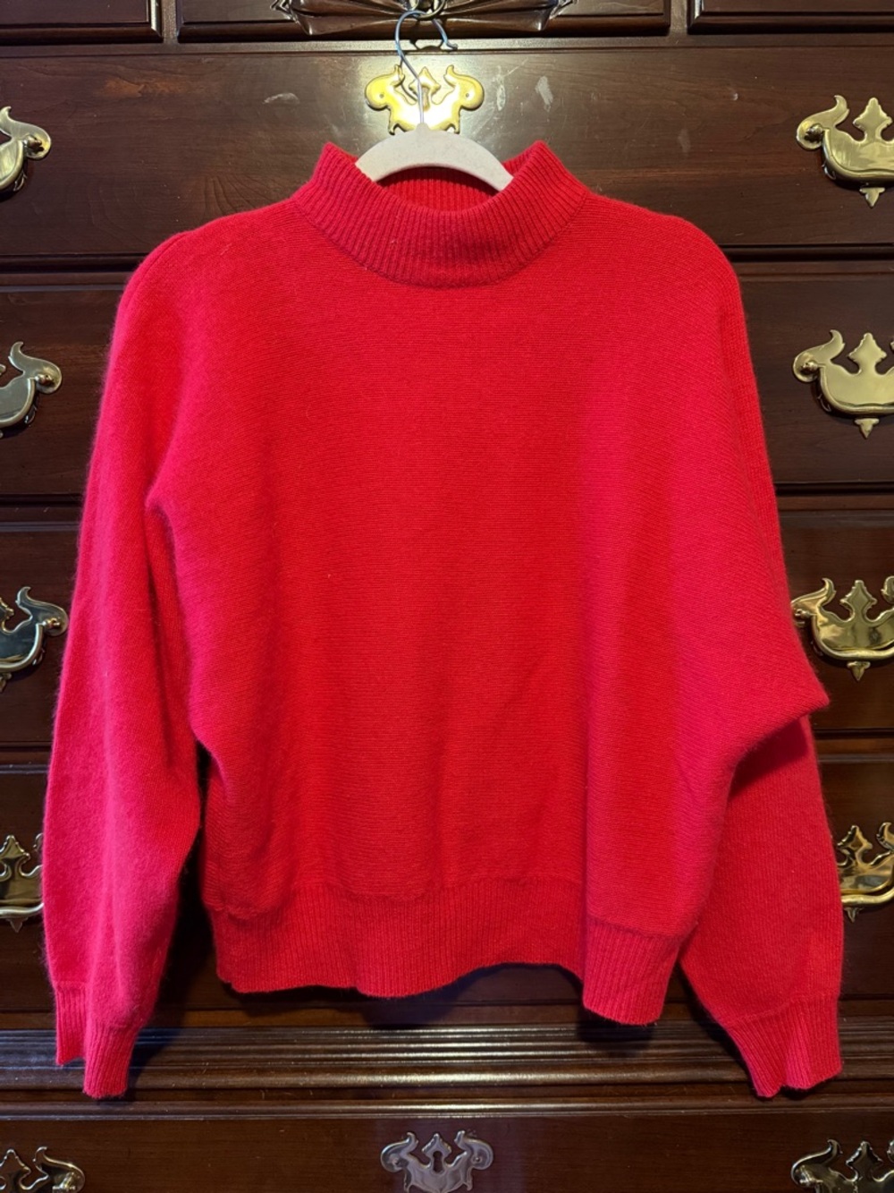 Rafaella Red Vintage Lambs Wool Rabbit Hair Classic Knit Sweater Size M